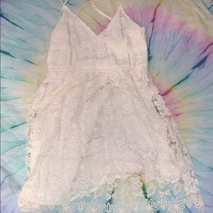 White lace hollister dress